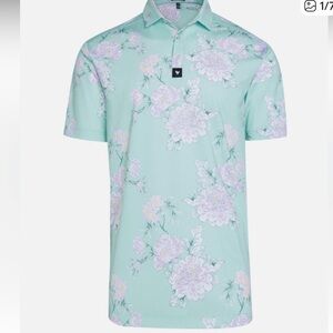Bad Birdie light blue  Floral Polo